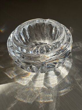 Waterford Crystal Luxury Cut Crystal Ashtray Heavy Round Ireland
